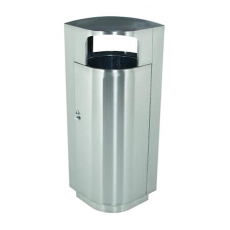 Gourmetgalley Leafview 20 Gallon Stainless Trash Receptacle GO1529800